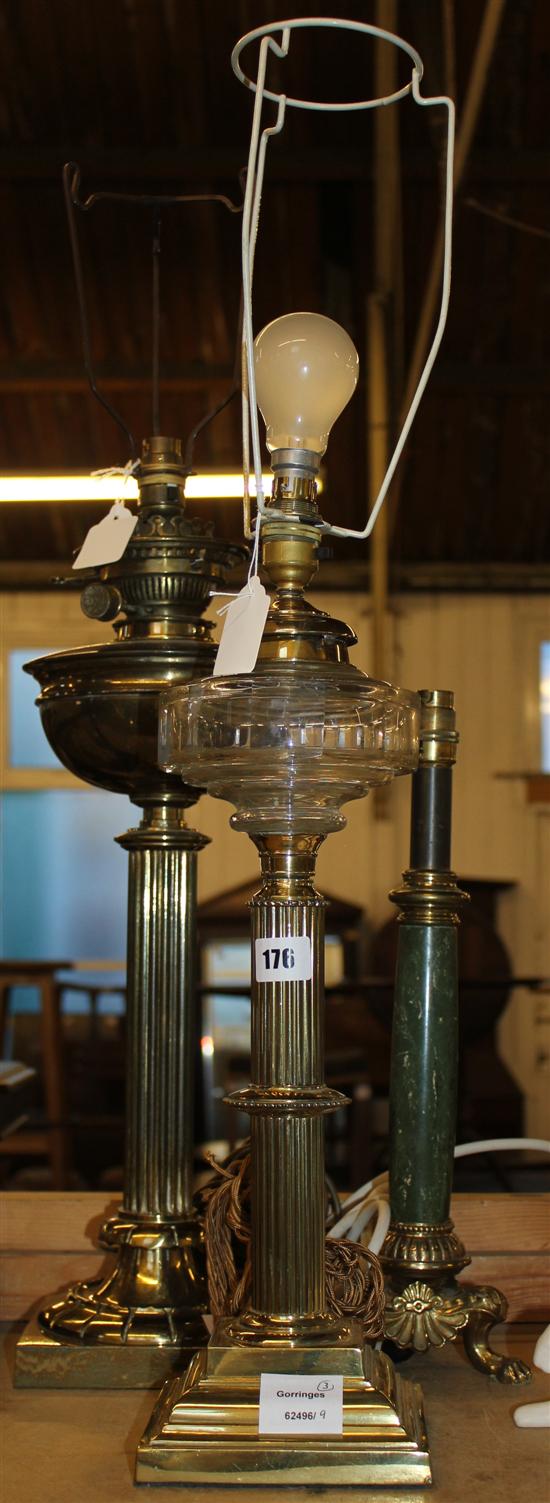 Three various table lamps